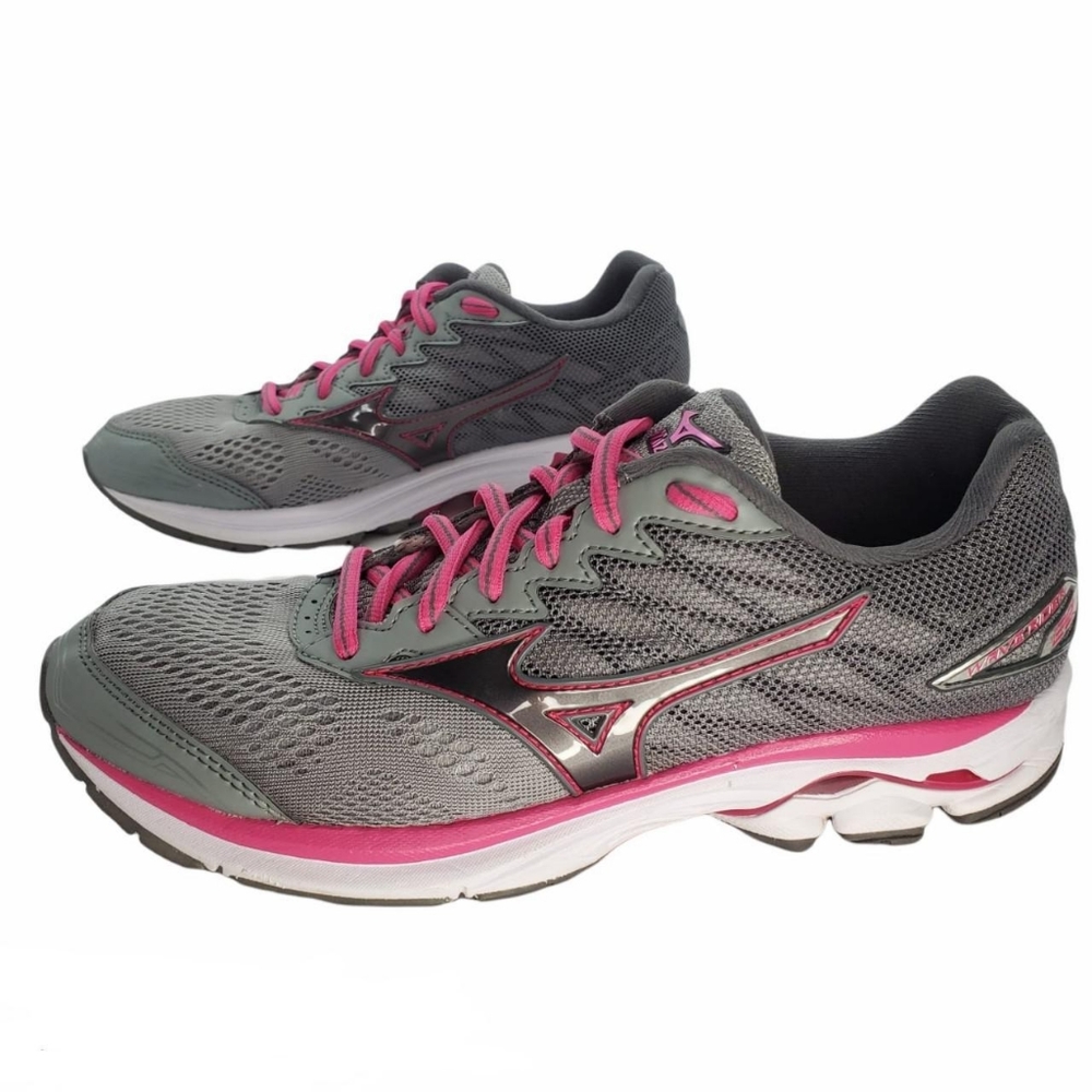 GREY PINK MIZUNO WAVE RIDER 20 SHOES SNEAKERS